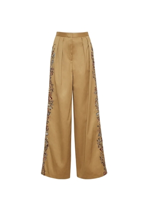 Adam Lippes Nils embroidered-detail trousers - Brown