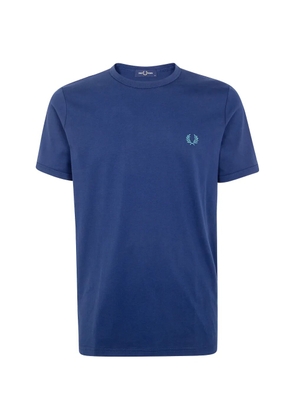 Fred Perry Laurel Wreath embroidered T-shirt - Blue