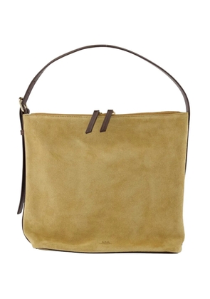 A.P.C. Vera suede shoulder bag - Neutrals