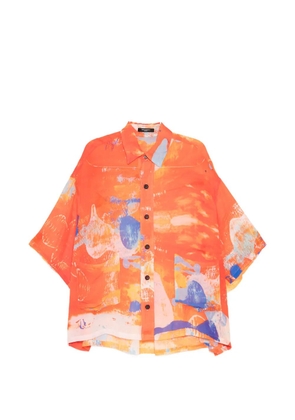 Nude:Masahiko Maruyama abstract-print short-sleeve shirt - Orange