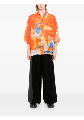 Nude:Masahiko Maruyama abstract-print short-sleeve shirt - Orange