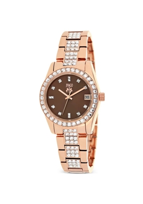 JIVAGO Magnifique crystal-embellished 30mm quartz watch - Brown