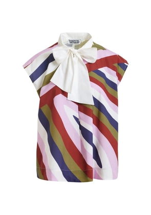 Essentiel Antwerp graphic-print bow-detail blouse - Red