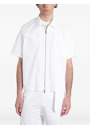 Low Brand s162 zip-up short-sleeve shirt - White