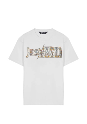 Just Cavalli floral-logo T-shirt - White
