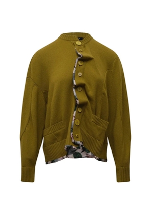 Undercover wavy-placket cardigan - Green