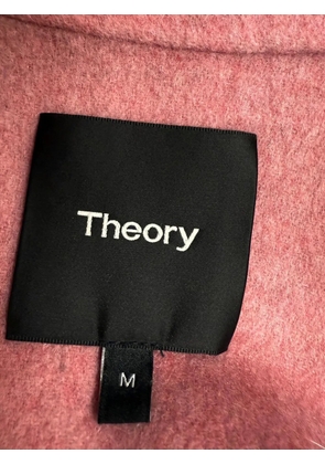 Theory brushed-felt open-front coat - Pink