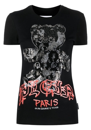 Philipp Plein crystal-embellishment print T-shirt - Black