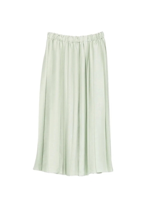 Tibi pleated elasticated-waist midi skirt - Green