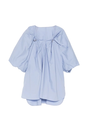 JNBY metal-pleated V-neck blouse - Blue