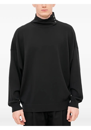 Devoa buttoned high-neck sweater - Black
