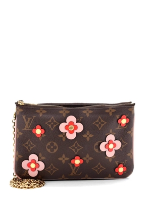Louis Vuitton Pre-Owned Double Zip Pochette Limited Edition Blooming Flowers Monogram Canvas crossbody bag - Brown