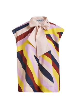 Essentiel Antwerp graphic-print pussy-bow blouse - Yellow