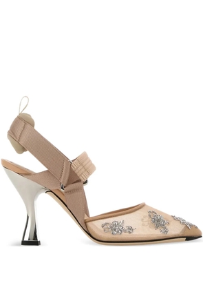 FENDI 85mm Colibrì slingback pumps - Neutrals