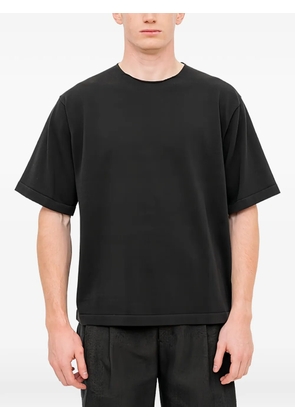 Devoa print knit T-shirt - Black