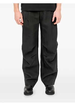 Devoa pleated wide-leg trousers - Black