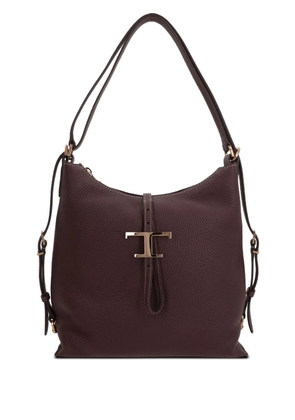 Tod's T Timeless grained leather shoulder bag - Brown
