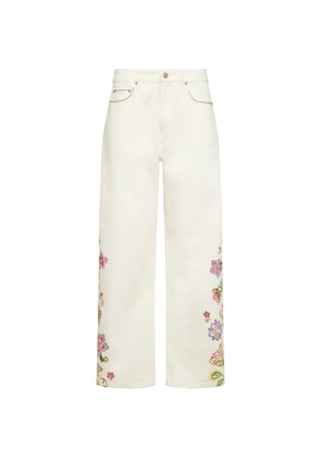 Cinq A Sept Jardin Boheme Hayden floral-embroidered jeans - Neutrals