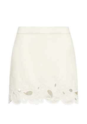 Cinq A Sept Bonnie Paisley Bloom embroidered skort - Neutrals