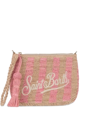 MC2 Saint Barth striped tassel-detail clutch bag - Neutrals