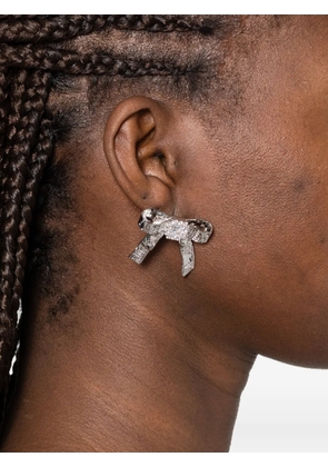 SHUSHU/TONG x YVMIN Foil Ribbon embellished earrings - Silver