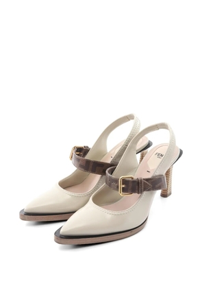 Fendi Pre-Owned 2000s Zucca-strap pumps - Neutrals