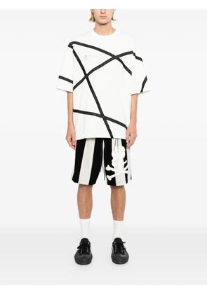 Mastermind World skull-print tape-detail T-shirt - White