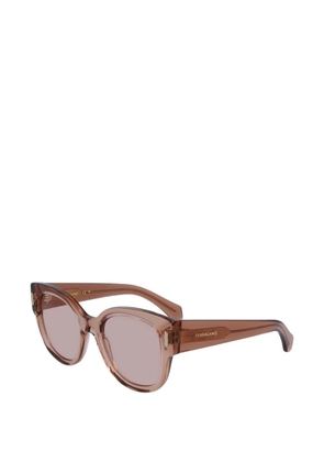 Ferragamo round-frame sunglasses - Brown