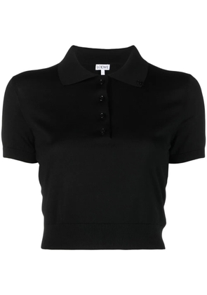 LOEWE cropped polo top - Black