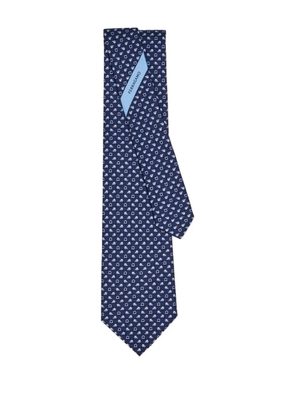 Ferragamo Elephant-print silk tie - Blue
