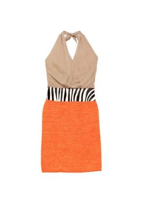 Dolce & Gabbana Pre-Owned zebra printed colour-block dress - Neutrals