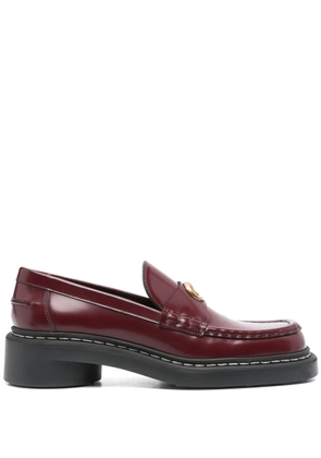 Marine Serre 50mm leather loafers - Red
