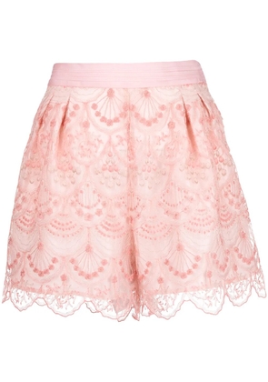 SHIATZY CHEN art-deco lace shorts - Pink