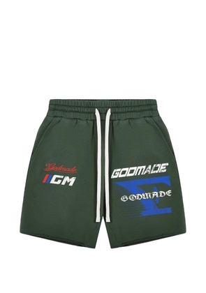 GODMADE 7 Speed logo-print track shorts - Green
