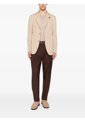 Lardini flower-pin notch-lapel blazer - Neutrals