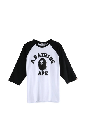 A BATHING APE® College logo-print raglan-sleeve T-shirt - White