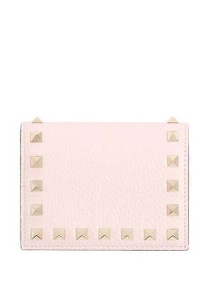 Valentino Garavani small Rockstud grainy calfskin wallet - Pink