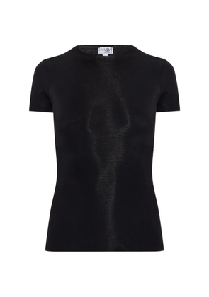 MM6 Maison Margiela shimmer-effect short-sleeve T-shirt - Black