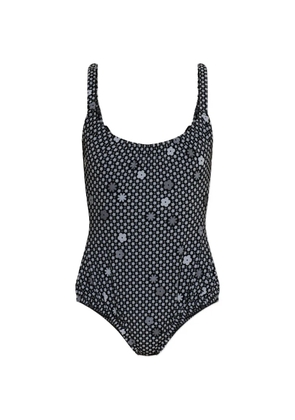 MM6 Maison Margiela floral-print swimsuit - Black