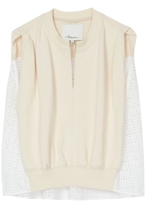 3.1 Phillip Lim broderie anglaise french terry top - Neutrals