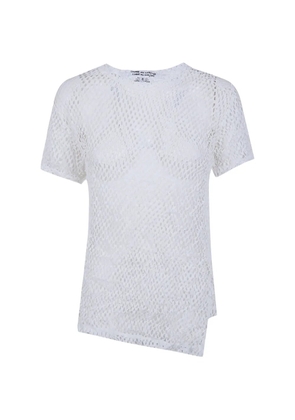 Comme Des Garçons Comme Des Garçons asymmetric-hem mesh T-shirt - White