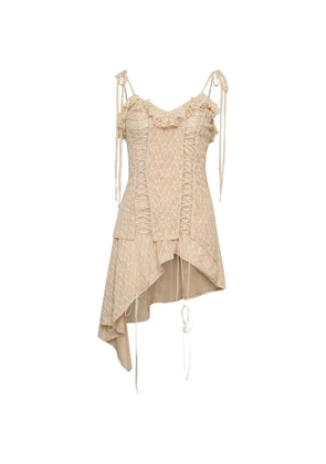 GRACE ELWOOD lace-up ruffled dress - Pink