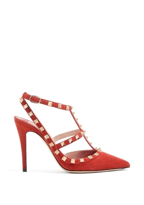 Valentino Garavani Rockstud suede pumps 100mm - Red