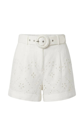 Hemant And Nandita Kota broderie-anglaise belted shorts - White