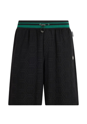 Philipp Plein jacquard monogram track shorts - Black