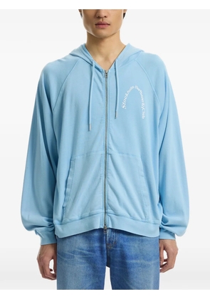Stockholm Surfboard Club logo-print zip-up hoodie - Blue
