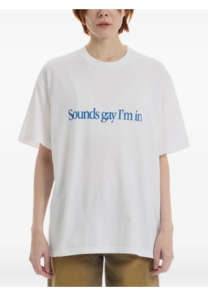 CARNE BOLLENTE Simply Sounds Gay slogan-print t-shirt - White