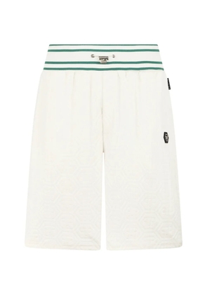 Philipp Plein monogram-jacquard track shorts - White