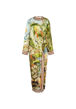ALEMAIS tropical-print knot-detail maxi dress - Green