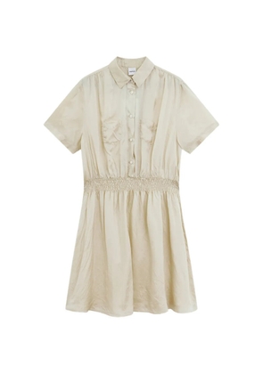 ASPESI patch-pocket shirred mini dress - Neutrals